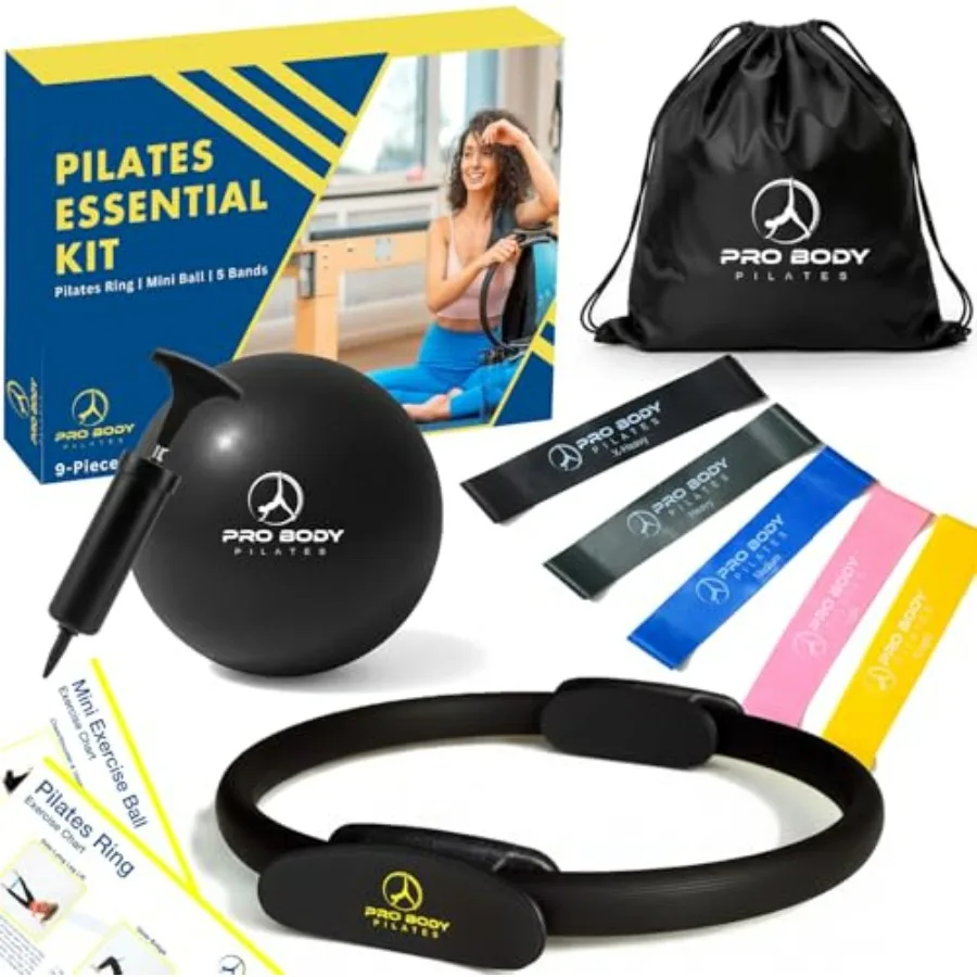 Ring Set with 14-Inch Magic Circle Ring, 9-Inch Exercise Ball, 5 Resistance Bands, Pump, Training Guides, and Storage Bag for C
Ring Set with 14-Inch Magic Circle Ring, 9-Inch Exercise Ball, 5 Resistance Bands, Pump, Training Guides, and Storage Bag for C