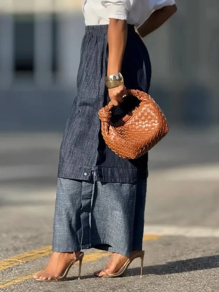 Городская женская уличная одежда, многослойные джинсовые широкие брюки, свободные эластичные карманы с высокой талией, мешковатые джинсы, брюки, низ
Городская женская уличная одежда, многослойные джинсовые широкие брюки, свободные эластичные карманы с высокой талией, мешковатые джинсы, брюки, низ