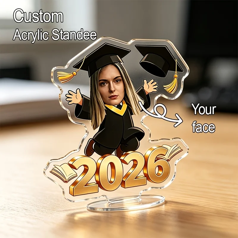 Custom 2026 Graduation Season Acrylic Standee | Custom Portrait with Graduation Gown and Cap | Unique Standee with Transparent Base | Mini Exquisite Commemorative Gift | 3D Gold Year Number + Book Opening Detail | Creative Graduation Gift for Classmates a
Custom 2026 Graduation Season Acrylic Standee | Custom Portrait with Graduation Gown and Cap | Unique Standee with Transparent Base | Mini Exquisite Commemorative Gift | 3D Gold Year Number + Book Opening Detail | Creative Graduation Gift for Classmates a