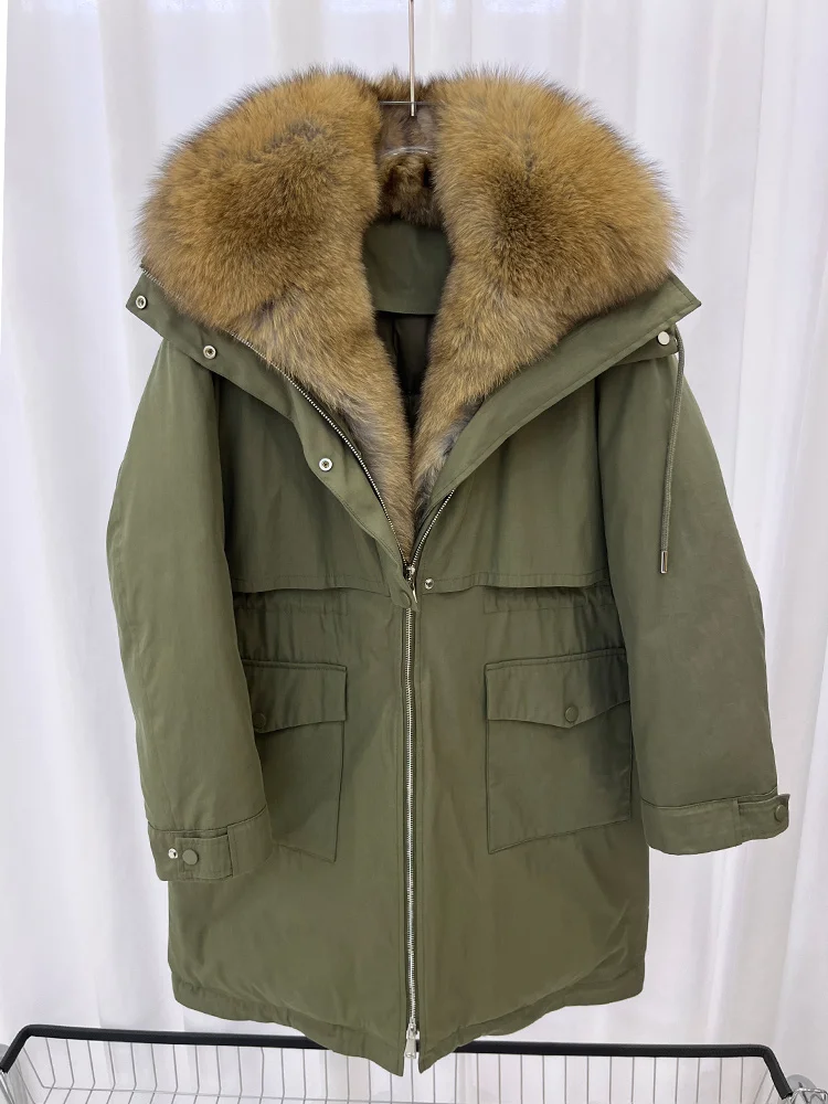 Fashion Winter Warm Goose Down Jacket Outwear Women's Luxury Female Parka Jacket Natural Real Fox Fur Collar Long Thicken Coats
Fashion Winter Warm Goose Down Jacket Outwear Women's Luxury Female Parka Jacket Natural Real Fox Fur Collar Long Thicken Coats