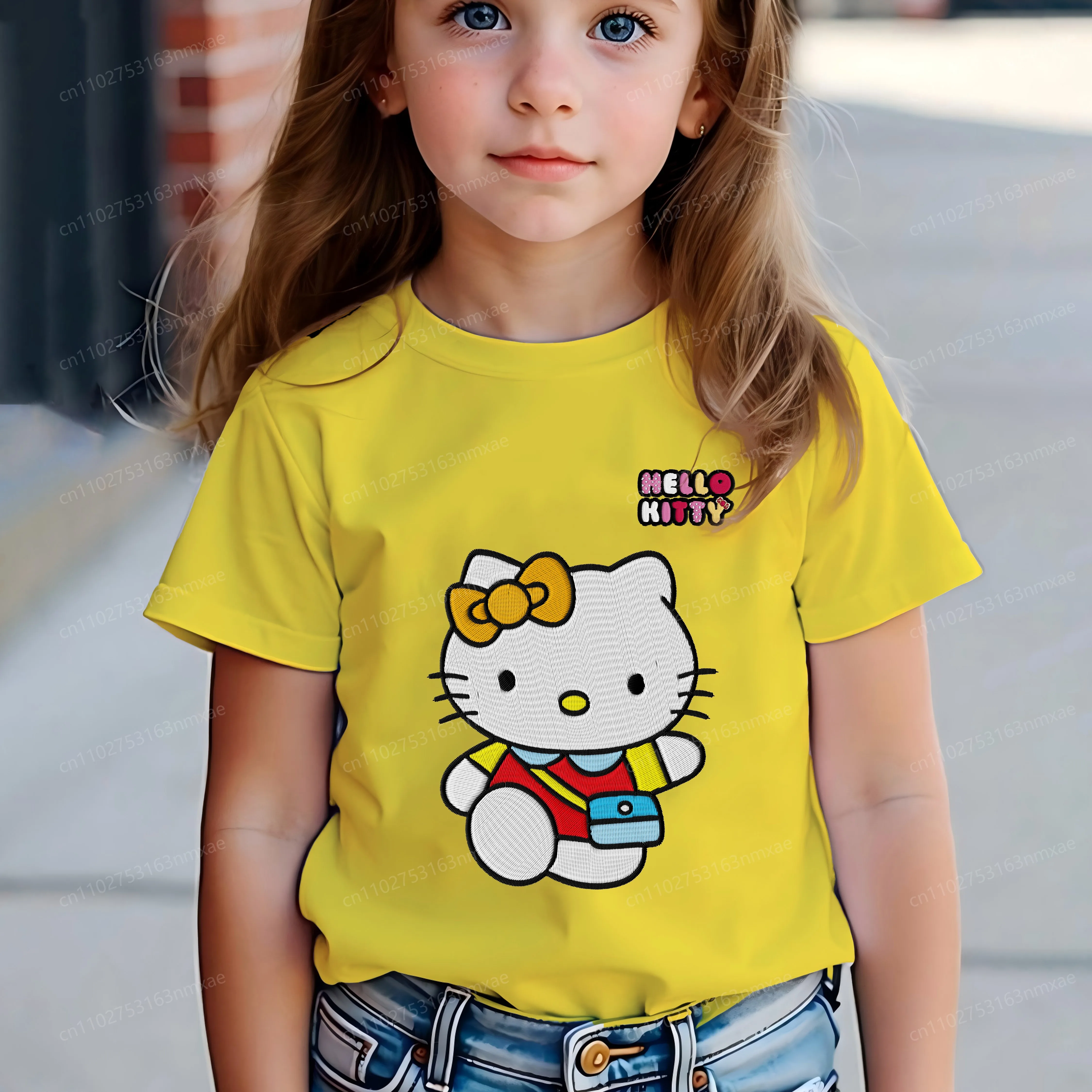 Embroidery Hello Kitty Girls' Summer Clothes Child 2025 Kids Children Clothing T-shirt Top Pure Cotton Girl Texture Top Mother
Embroidery Hello Kitty Girls' Summer Clothes Child 2025 Kids Children Clothing T-shirt Top Pure Cotton Girl Texture Top Mother