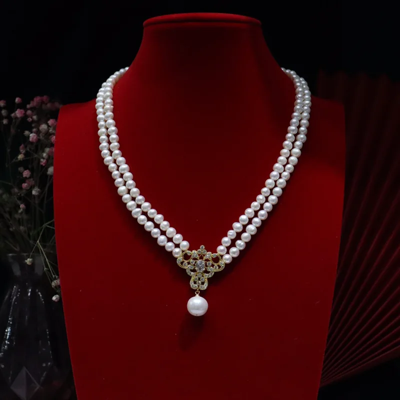 Natural Freshwater Pearl Necklace Near Round Slightly Flawed 5-6mm Mom Chain Sweater Chain Wearing Very Fashionable Temperament
Natural Freshwater Pearl Necklace Near Round Slightly Flawed 5-6mm Mom Chain Sweater Chain Wearing Very Fashionable Temperament
