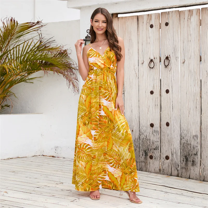 Women Summer Sexy Bohemian Printed Dress Camisole Mesh Dresses Spaghetti Strap Sleeveless Expose Back Lace-up Sling Maxi Dresses
Women Summer Sexy Bohemian Printed Dress Camisole Mesh Dresses Spaghetti Strap Sleeveless Expose Back Lace-up Sling Maxi Dresses