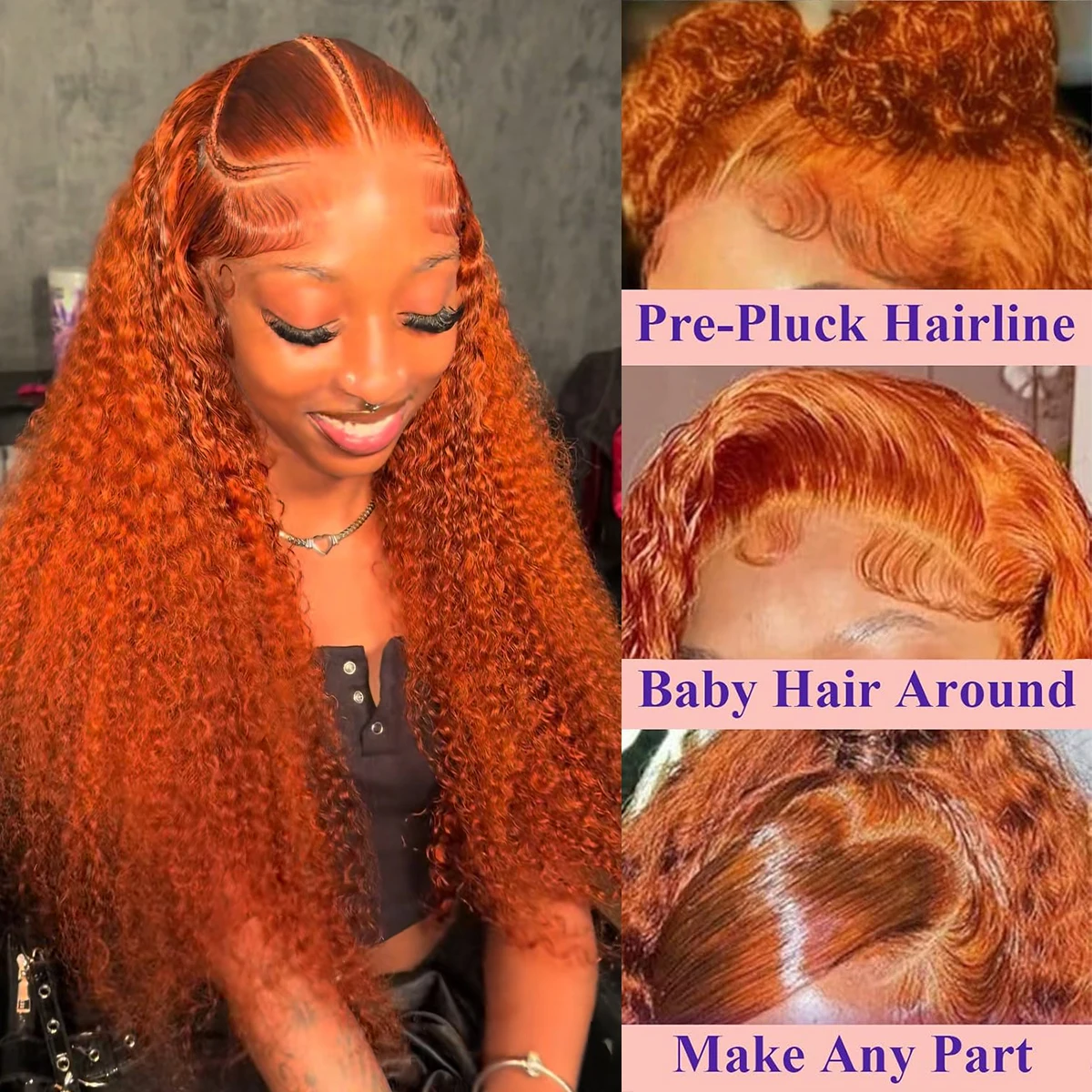 200 Density 30 Inch Ginger Orange Curly Wig HD Lace Front 13x6 Transparent Lace Frontal Deep Wave Wig Human Hair 350 Colored
200 Density 30 Inch Ginger Orange Curly Wig HD Lace Front 13x6 Transparent Lace Frontal Deep Wave Wig Human Hair 350 Colored