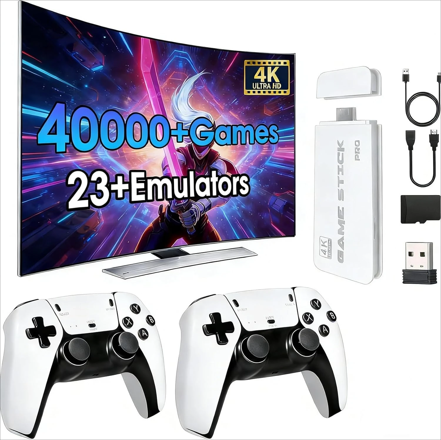 Wireless Retro Game Console, 40000+Games and 23 Emulators, Plug and Play 4K HD HDMI TV Game Stick, with Dual Wireless Controller
Wireless Retro Game Console, 40000+Games and 23 Emulators, Plug and Play 4K HD HDMI TV Game Stick, with Dual Wireless Controller