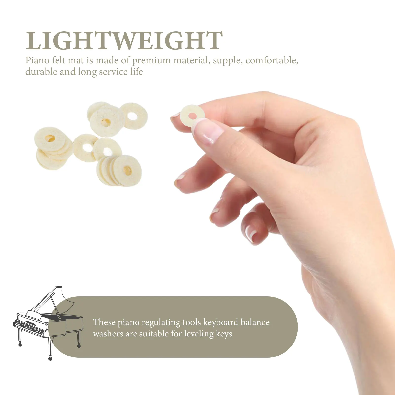 90Pcs Piano Key Felt Pads Washers for Leveling Balance Reliable Regulating Tools for Piano Adjustments
90Pcs Piano Key Felt Pads Washers for Leveling Balance Reliable Regulating Tools for Piano Adjustments