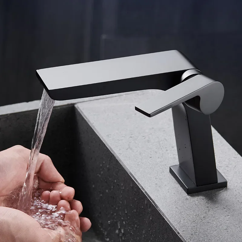 Gun Grey Basin Faucet Brass Bathroom Basin Waterfall Hot and Cold piano Water Mixer Tap Single Handle Crane Black Mixer Tap
Gun Grey Basin Faucet Brass Bathroom Basin Waterfall Hot and Cold piano Water Mixer Tap Single Handle Crane Black Mixer Tap