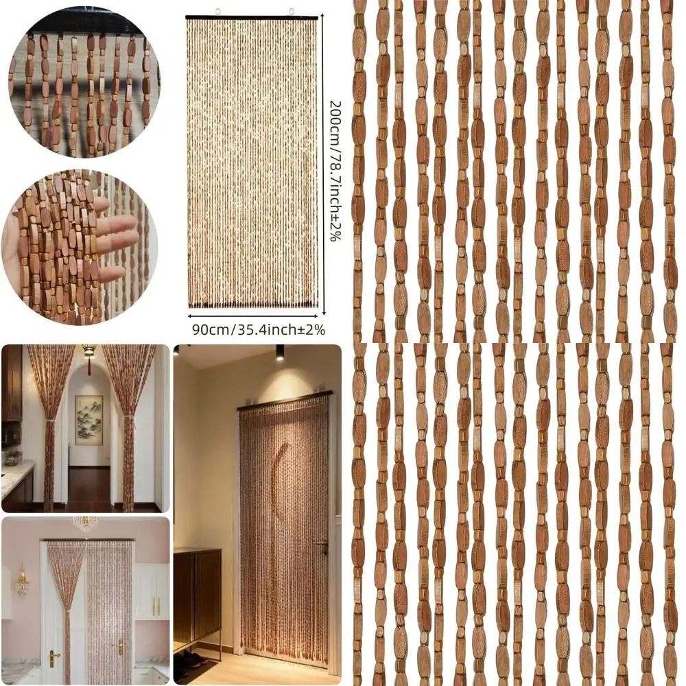 Bohemian Style Wooden & Bamboo Beaded Curtain, 52 Strands, Coffee for Window, Aisle, or Doorway Decor
Bohemian Style Wooden & Bamboo Beaded Curtain, 52 Strands, Coffee for Window, Aisle, or Doorway Decor
