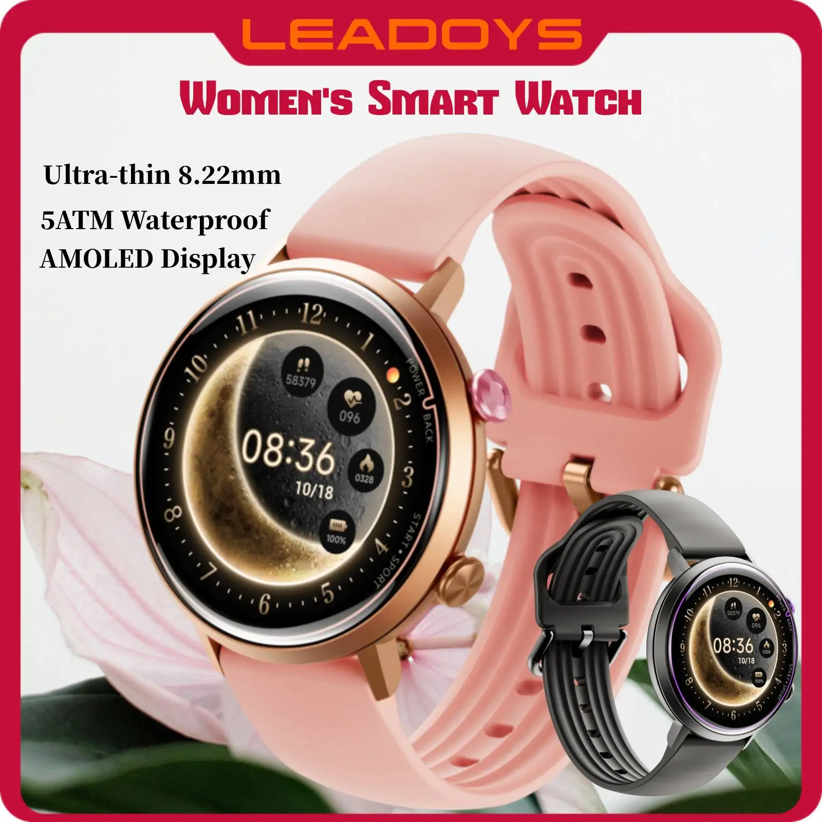 Rugged Outdoor Smart Watch for Swimming 5ATM Super Thin 8.22mm Design Women's Health Tracking Message Alerts Camera Remote
Rugged Outdoor Smart Watch for Swimming 5ATM Super Thin 8.22mm Design Women's Health Tracking Message Alerts Camera Remote