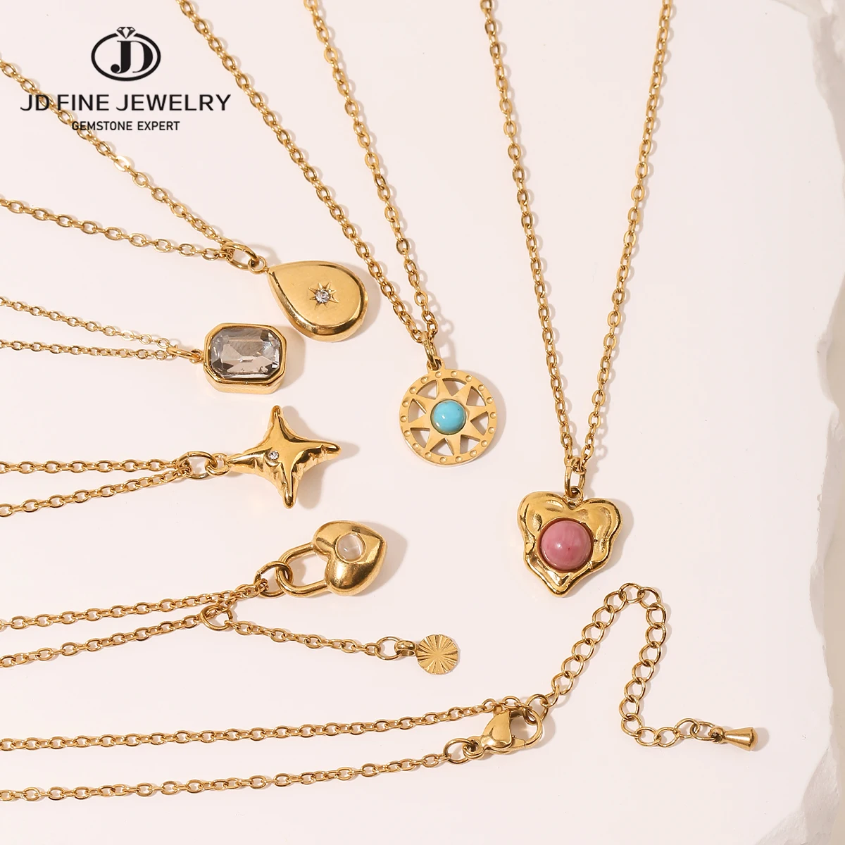 JD Stainless Steel Turquoise Zircon Geometic Patter Pendant Necklaces For Women Bohemian Delicate Wedding Jewelry Collar Mujer
JD Stainless Steel Turquoise Zircon Geometic Patter Pendant Necklaces For Women Bohemian Delicate Wedding Jewelry Collar Mujer