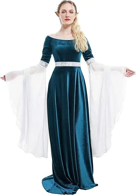 DAIZBELLA Women Renaissance Medieval Dress Handmade Vintage Forest Fairy Elf Velvet Blue Evening Dress Cosplay Costume
DAIZBELLA Women Renaissance Medieval Dress Handmade Vintage Forest Fairy Elf Velvet Blue Evening Dress Cosplay Costume