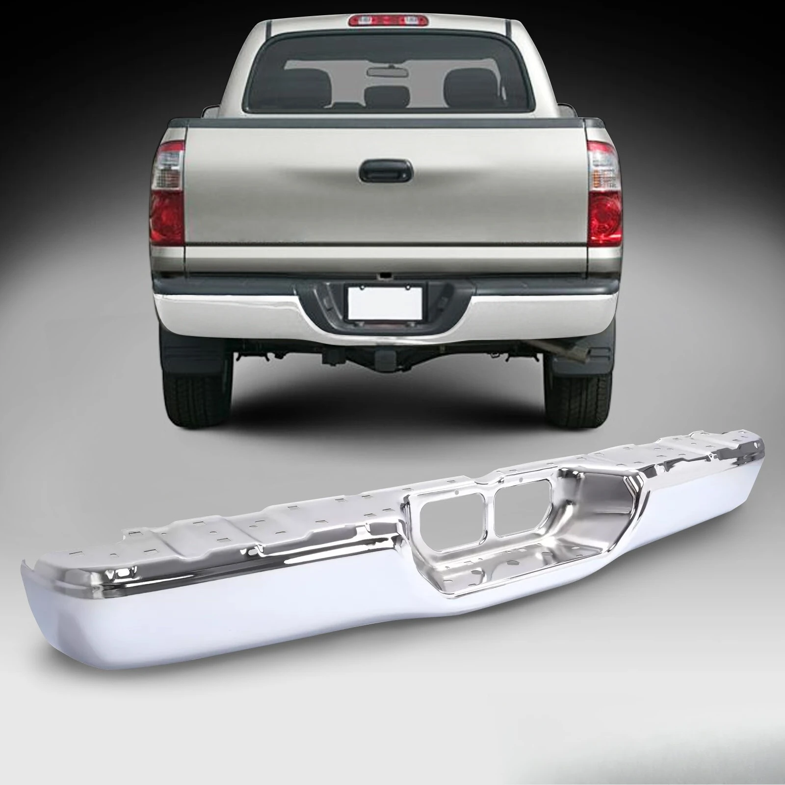 Steel Chrome Rear Step Bumper Face Bar for Toyota Tundra Pickup Truck 2000-2006
Steel Chrome Rear Step Bumper Face Bar for Toyota Tundra Pickup Truck 2000-2006