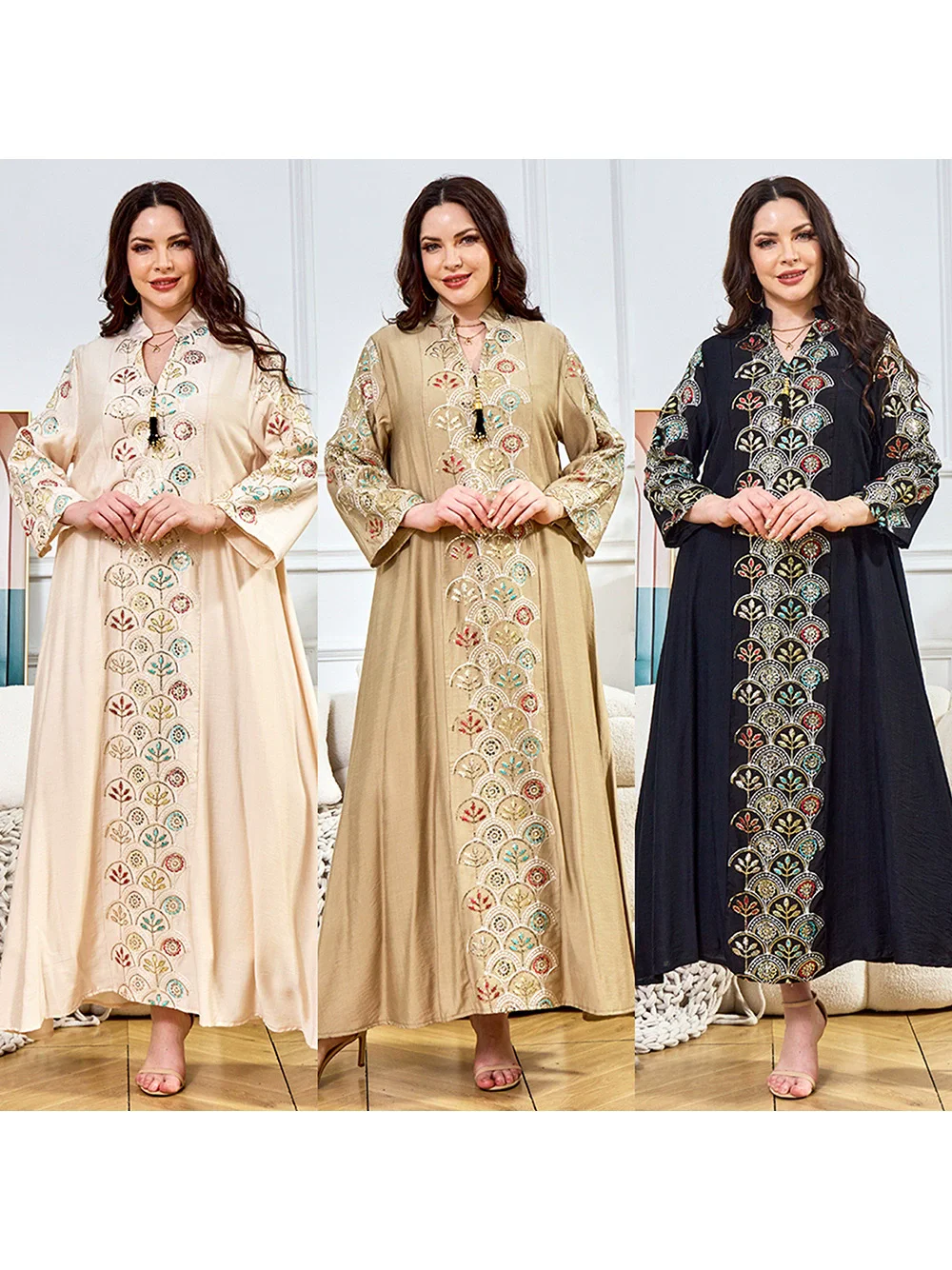 Middle East Dubai Saudi Arabian Women's Clothing New Beaded Women's Clothing Muslim Luxury Fashion Robe Dress
Middle East Dubai Saudi Arabian Women's Clothing New Beaded Women's Clothing Muslim Luxury Fashion Robe Dress