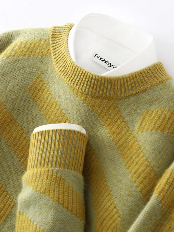 Осень-зима, новый вязаный свитер из чистой шерсти Sle 00, мужской круглый Ne Thiened в стиле пэчворк, повседневный свободный крой, шерстяной трикотаж
Осень-зима, новый вязаный свитер из чистой шерсти Sle 00, мужской круглый Ne Thiened в стиле пэчворк, повседневный свободный крой, шерстяной трикотаж