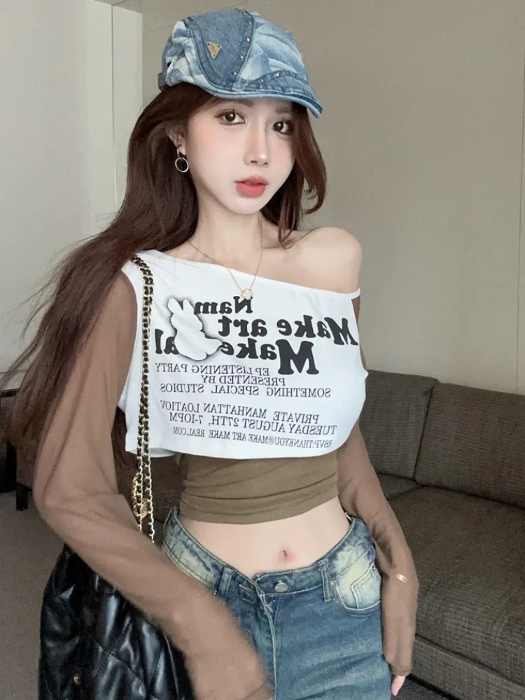 Slimming Effect American Retro Streetwear Asymmetrical Waist Cinching Vest Long Sleeve Letter Print Top for Autumn
Slimming Effect American Retro Streetwear Asymmetrical Waist Cinching Vest Long Sleeve Letter Print Top for Autumn