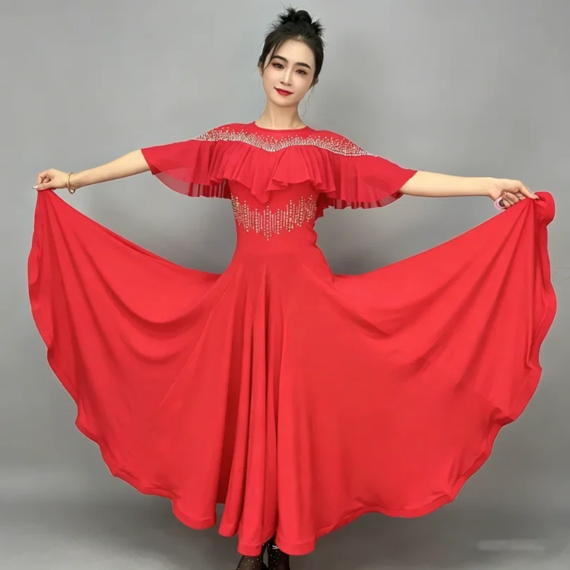 Ballroom Competition Dress Half Sleeves Rhinestones Dance Wear Modern Dancewear Performance Clothing Stage Outfits Ball Gowns
Ballroom Competition Dress Half Sleeves Rhinestones Dance Wear Modern Dancewear Performance Clothing Stage Outfits Ball Gowns