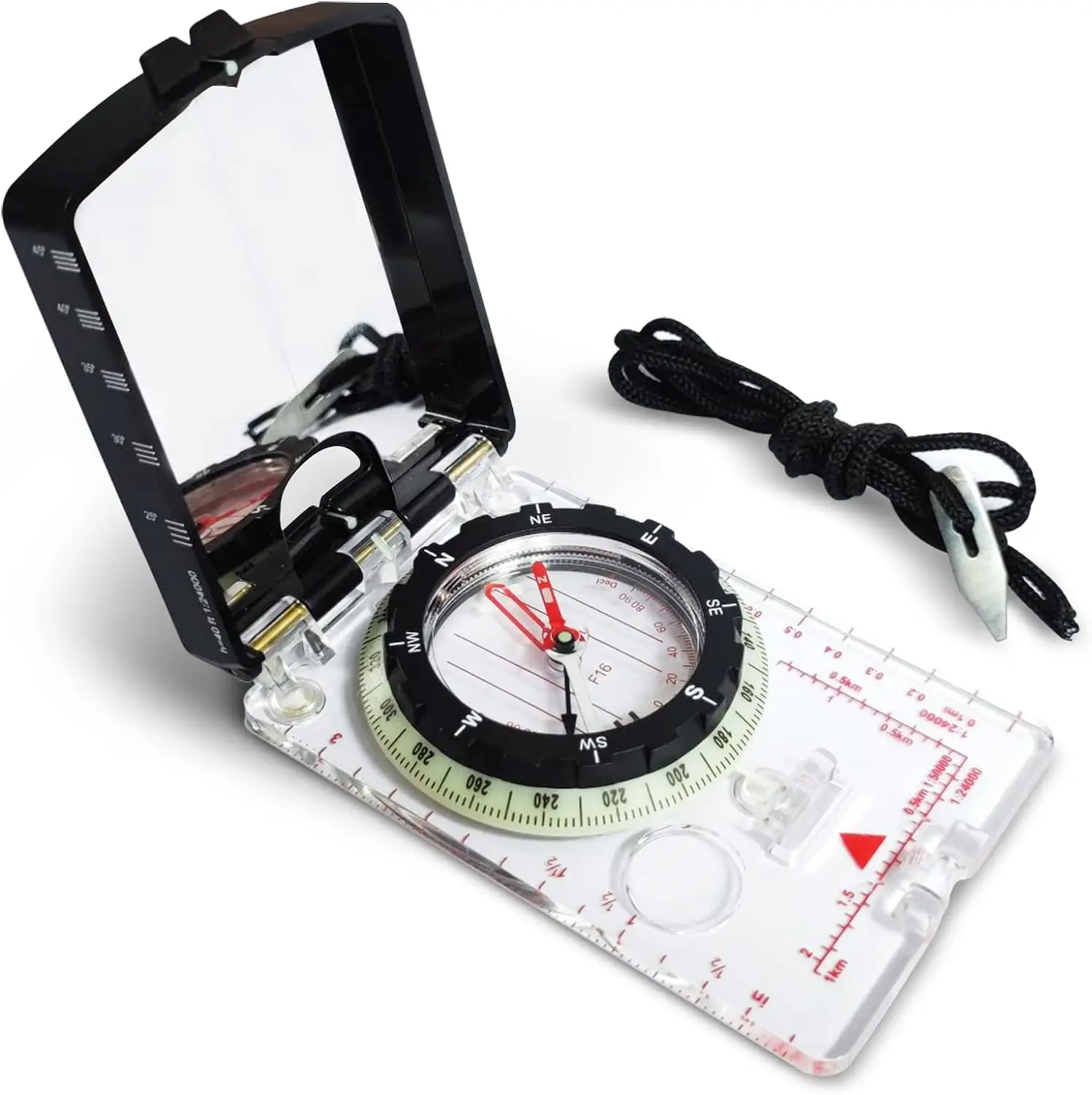 Orienteering Compass with Survival Whistle - Advanced Boy Scout Compass for Camping, Hiking and Navigation
Orienteering Compass with Survival Whistle - Advanced Boy Scout Compass for Camping, Hiking and Navigation