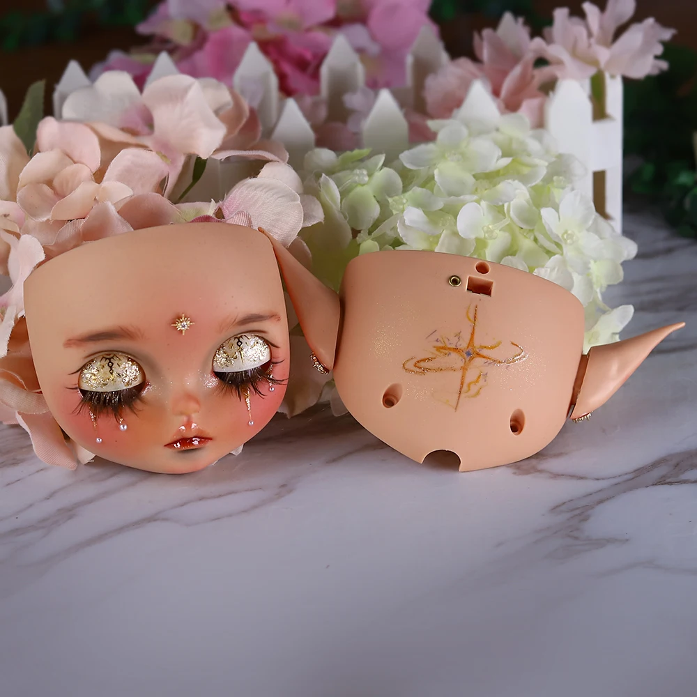 Custom Neo Blythe Doll Faceplate with Hand-Painted Makeup & Pull String 7 Custom Neo Blythe Doll Faceplate with Hand-Painted Makeup & Pull String 7
