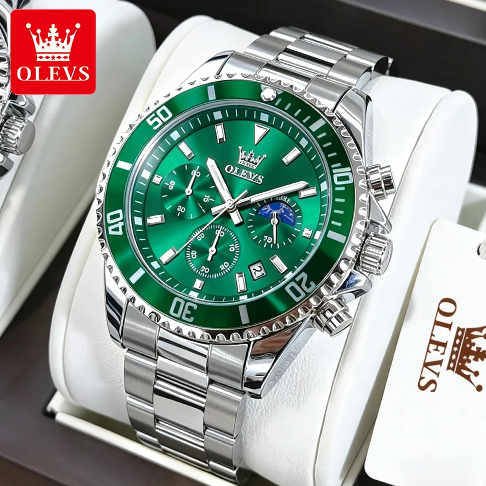OLEVS Men's Watches Premium Luxury Steel Strap Sport Chornograph Wristwatch Fashion Moonphase Original Brands Quartz Stopwatch
OLEVS Men's Watches Premium Luxury Steel Strap Sport Chornograph Wristwatch Fashion Moonphase Original Brands Quartz Stopwatch