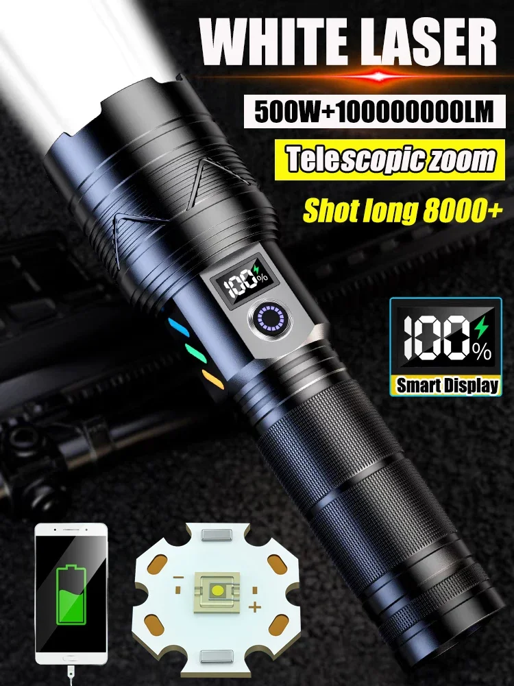 99000000000 lumens LED Headlight Headlamp Power Lantern Flashlight 10000 Meters USB Rechargeable Headlight with Smart Display
99000000000 lumens LED Headlight Headlamp Power Lantern Flashlight 10000 Meters USB Rechargeable Headlight with Smart Display