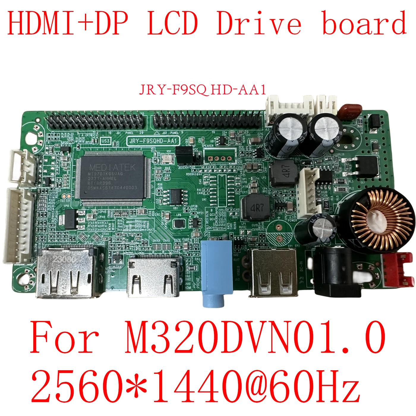 For M320DVN01.0 LCD Screen Driver Board Kit 2K 2560X1440 Display Motherboard Control Board DP HDMI Port LVDS 92Pins
For M320DVN01.0 LCD Screen Driver Board Kit 2K 2560X1440 Display Motherboard Control Board DP HDMI Port LVDS 92Pins