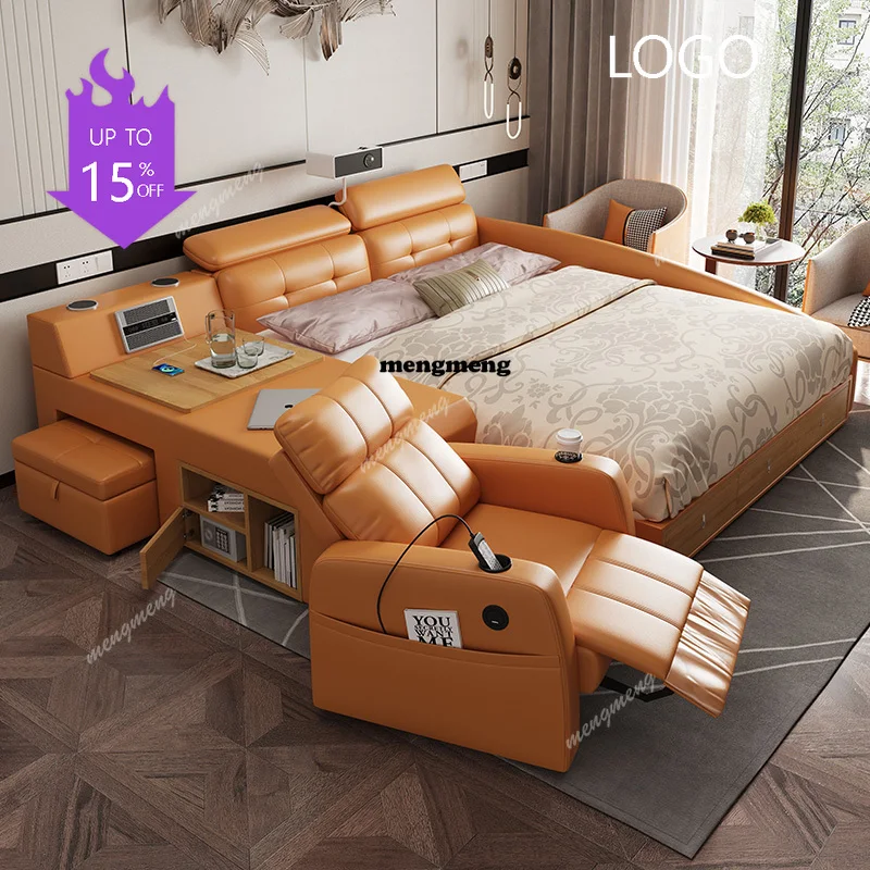 Multifonction Massager Bed Frame Luxury Leather Smart Couch Bed Storage Space Lounge Muebles Para Dormitorio Home Accessories
Multifonction Massager Bed Frame Luxury Leather Smart Couch Bed Storage Space Lounge Muebles Para Dormitorio Home Accessories