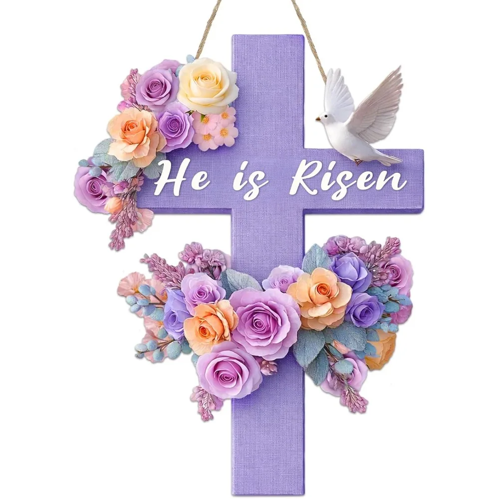 Easter "He is Risen" Wooden Cross Wall Decor Rustic Wood Cross with Rope for Hanging, Handmade Easter Home Decor, Christian Gift
Easter "He is Risen" Wooden Cross Wall Decor Rustic Wood Cross with Rope for Hanging, Handmade Easter Home Decor, Christian Gift