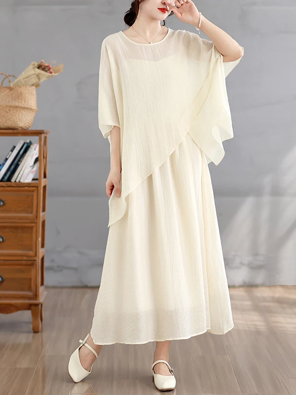 Sweet Fairylike Casual Summer Outfit Long Shirt Dress Irregular Two Piece Set Women's Fashion Ensemble Lightweight round Neck
Sweet Fairylike Casual Summer Outfit Long Shirt Dress Irregular Two Piece Set Women's Fashion Ensemble Lightweight round Neck