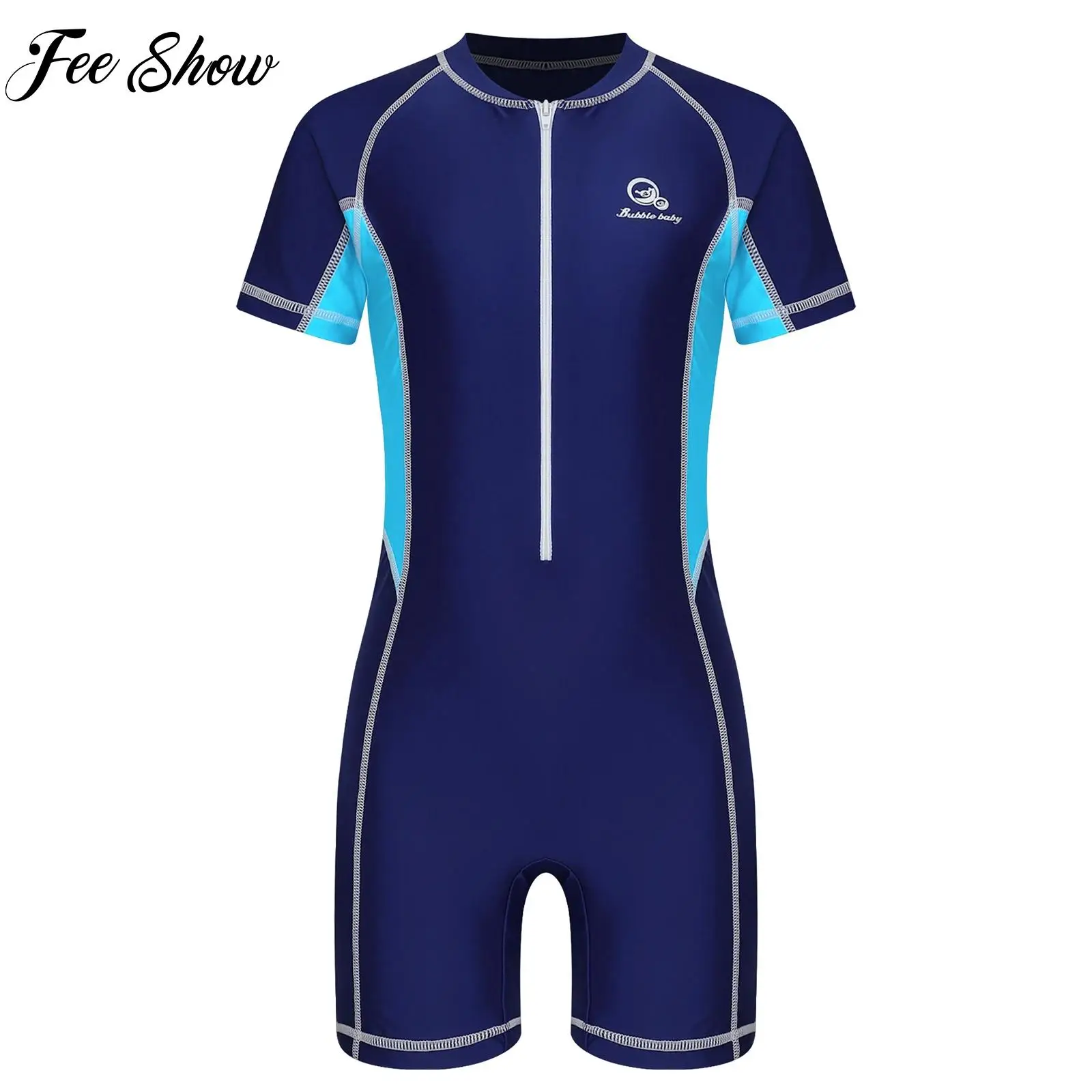 Kids Boy One Piece Swimsuit Short Sleeve Color Block Patchwork Front Zipper Bodysuit Surfing Beach Rash Guard Swimwear Beachwear
Kids Boy One Piece Swimsuit Short Sleeve Color Block Patchwork Front Zipper Bodysuit Surfing Beach Rash Guard Swimwear Beachwear