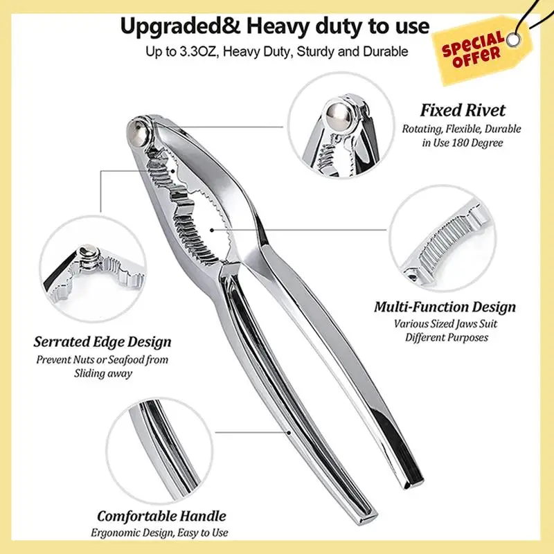 -BABQ Crab Crackers And Tools, Lobster - 4 Crab Leg Crackers And 8 Crab Leg Forks Sturdy & Durable & Rustproof &Reusable
-BABQ Crab Crackers And Tools, Lobster - 4 Crab Leg Crackers And 8 Crab Leg Forks Sturdy & Durable & Rustproof &Reusable