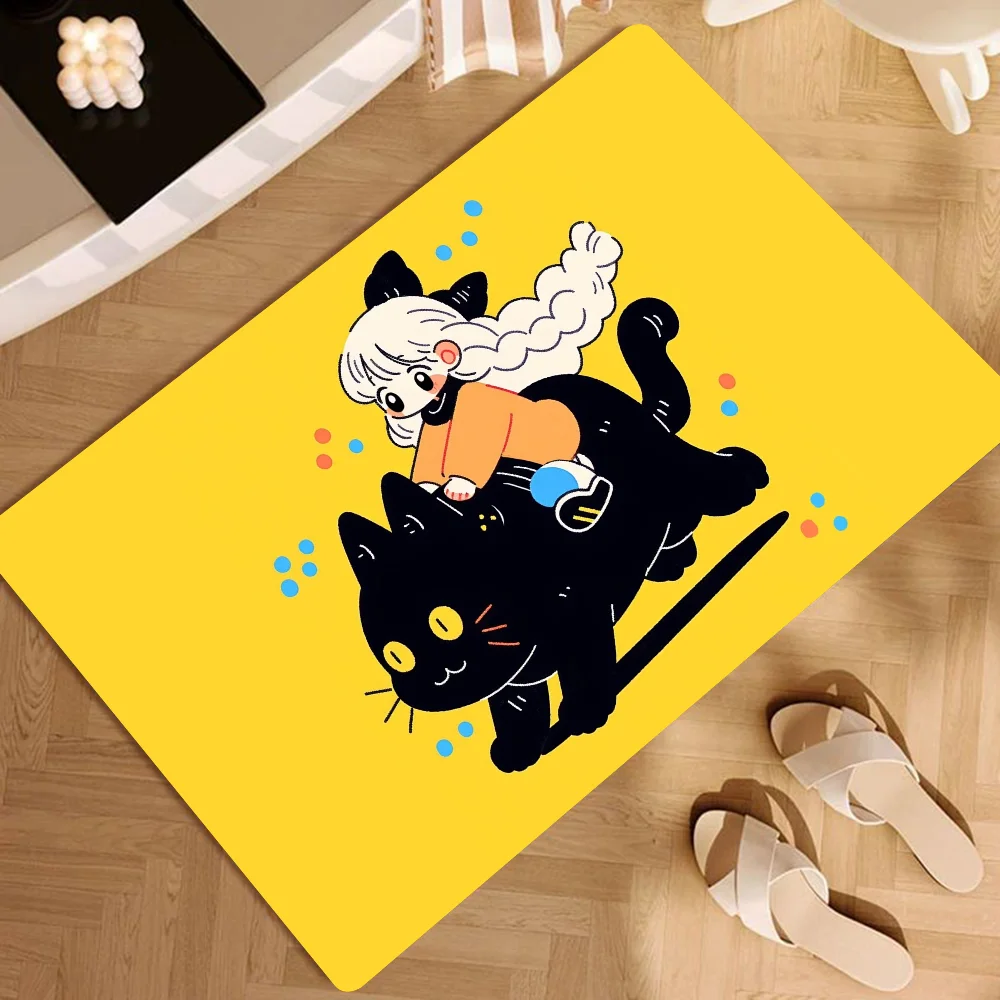 1PC Cat And Little Girl Floor Mat Door Mats Household Carpets Foot Mats Kitchen And Bathroom Absorbent Non-slip Mats
1PC Cat And Little Girl Floor Mat Door Mats Household Carpets Foot Mats Kitchen And Bathroom Absorbent Non-slip Mats