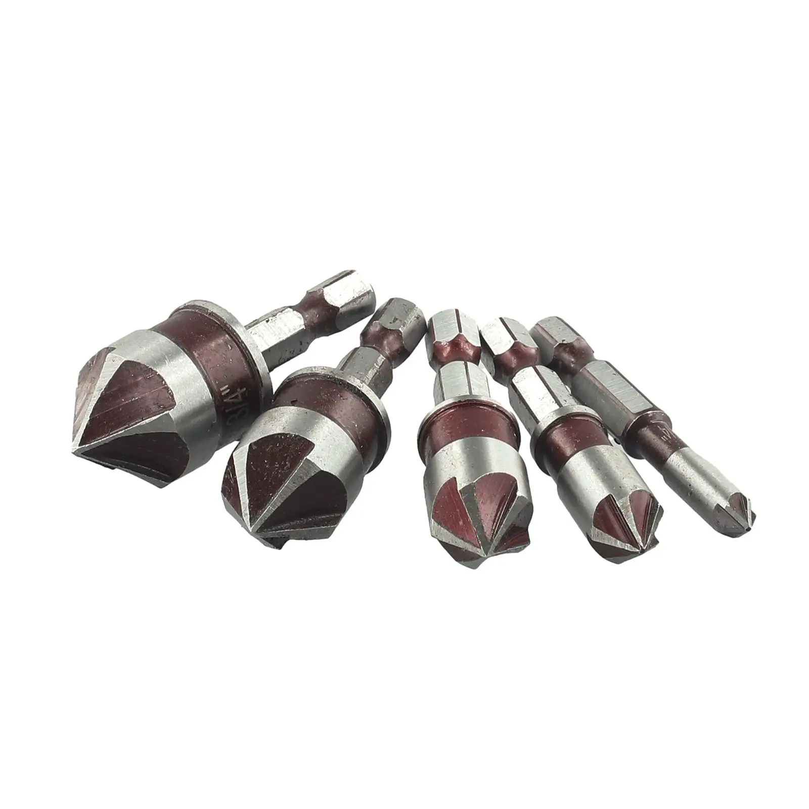 5pcs Countersink Drill Bit Set Hex Shank 5 Flute Counter Sink Mill Cutter 82 Degree For Wood Soft Metal Rubber Plastic
5pcs Countersink Drill Bit Set Hex Shank 5 Flute Counter Sink Mill Cutter 82 Degree For Wood Soft Metal Rubber Plastic