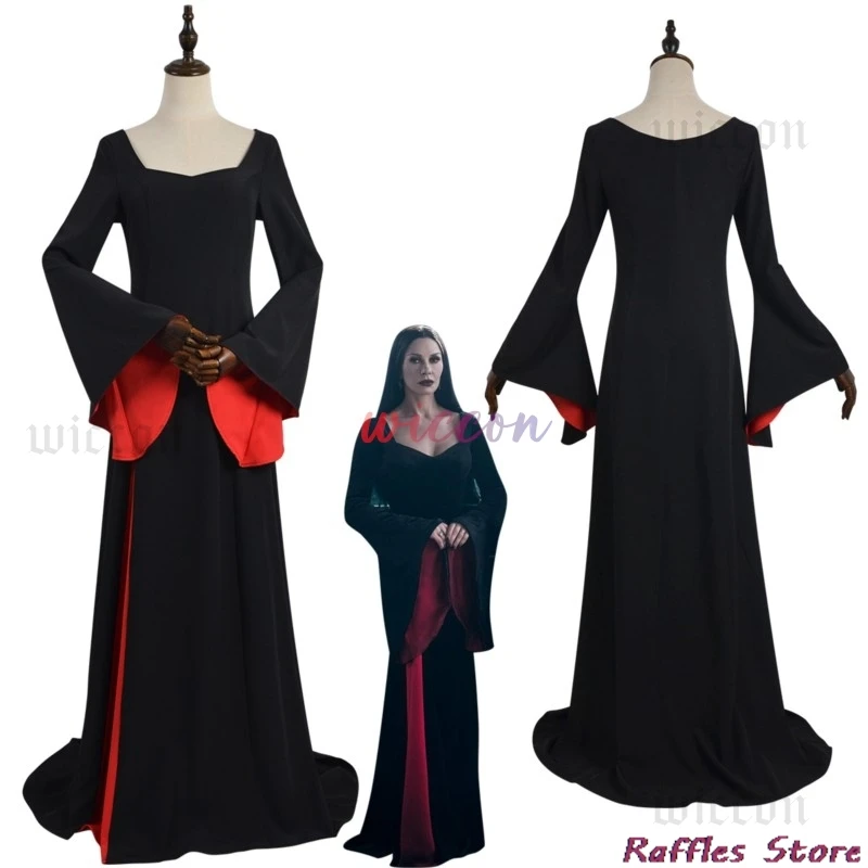 Morticia Cosplay Costume Black Robe Wig Set Women Gothic Dress Maxi Skirt Adult Vintage Halloween Masquerade Party
Morticia Cosplay Costume Black Robe Wig Set Women Gothic Dress Maxi Skirt Adult Vintage Halloween Masquerade Party