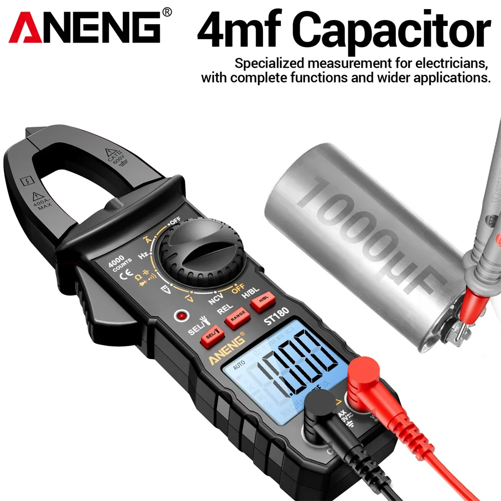ANENG ST180 Clamp Multimeter 4000 Counts AC Current Meter Voltage Tester 12-300V Diagnostic Breakpoint Finder Tool
ANENG ST180 Clamp Multimeter 4000 Counts AC Current Meter Voltage Tester 12-300V Diagnostic Breakpoint Finder Tool