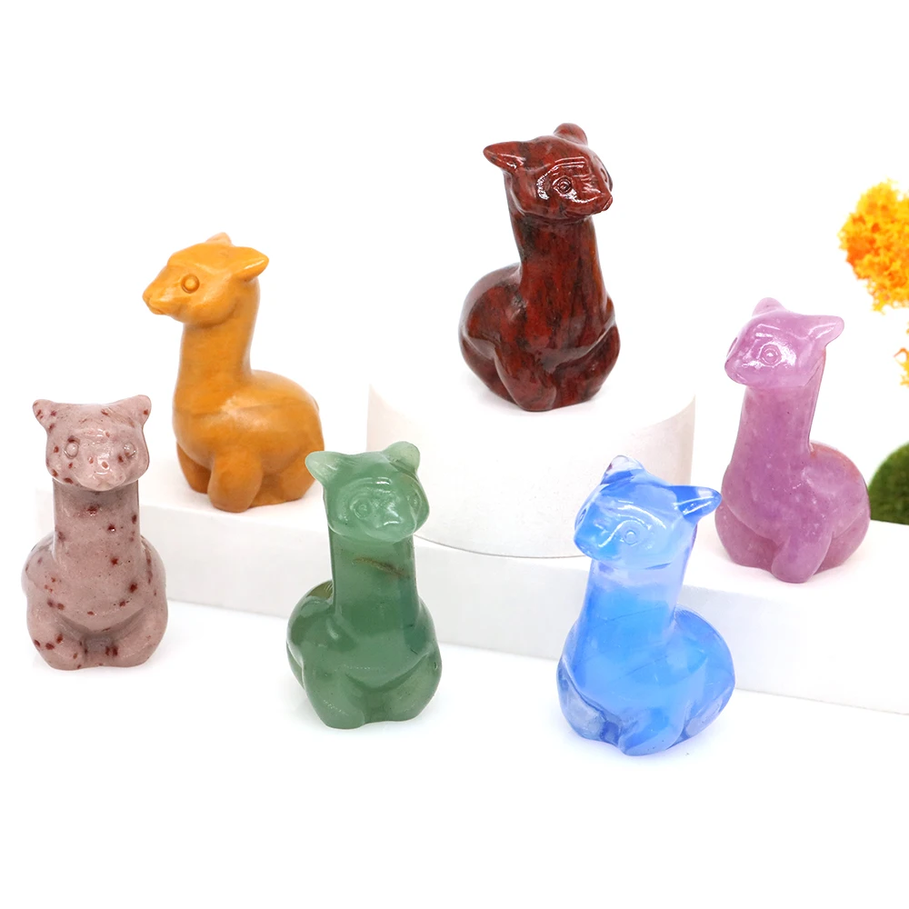 1.5" Alpaca Statue Natural Crystal Quartz Stone Carved Healing Animal Figurine Reiki Gemstone Crafts Home Decoration Lovely Gift
1.5" Alpaca Statue Natural Crystal Quartz Stone Carved Healing Animal Figurine Reiki Gemstone Crafts Home Decoration Lovely Gift