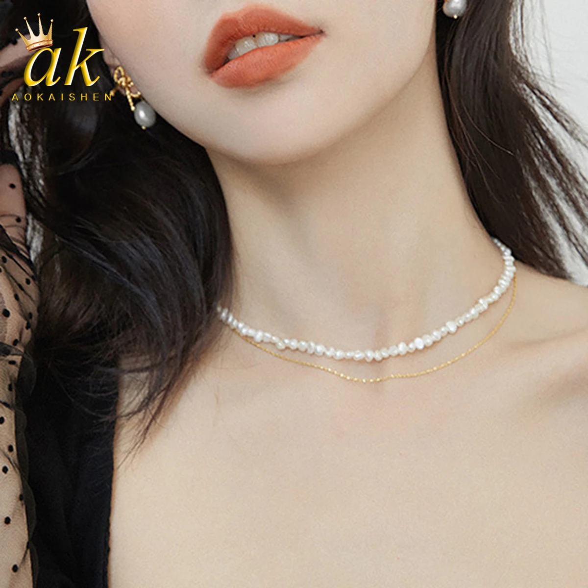 Aokaishen Small Pearl Necklace Fairy Versatile Baroque Irregular Collar Chain Design Feeling Neck Chain Headpiece
Aokaishen Small Pearl Necklace Fairy Versatile Baroque Irregular Collar Chain Design Feeling Neck Chain Headpiece