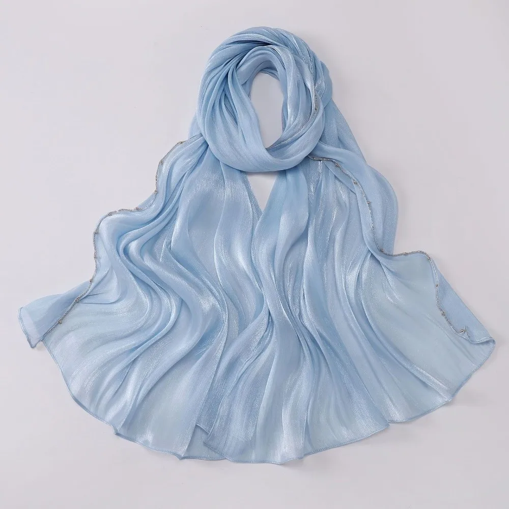 High Qulaity Solid Color Silk Scarf Unilateral golden chain Shining Sunscreen shawl Long Soft Chiffon Hijab Veil Outdoor
High Qulaity Solid Color Silk Scarf Unilateral golden chain Shining Sunscreen shawl Long Soft Chiffon Hijab Veil Outdoor