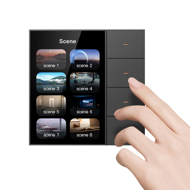 Smart Switch Support 4 Lights And 4 Curtains Zigbee Switches Touch Screen Downlight Spotlight Dimmer Home Automation System
Smart Switch Support 4 Lights And 4 Curtains Zigbee Switches Touch Screen Downlight Spotlight Dimmer Home Automation System