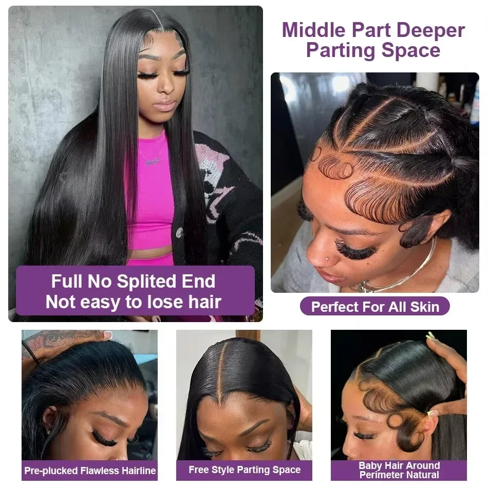 Bone Straight Human Hair 13x6 Transparent HD Lace Front Wig 200 Density 40 42 Inches Brazilian Remy Hair Pre Plucked 13x4 Lace Frontal Wig For Women No Glue Beginner Friendly
Bone Straight Human Hair 13x6 Transparent HD Lace Front Wig 200 Density 40 42 Inches Brazilian Remy Hair Pre Plucked 13x4 Lace Frontal Wig For Women No Glue Beginner Friendly