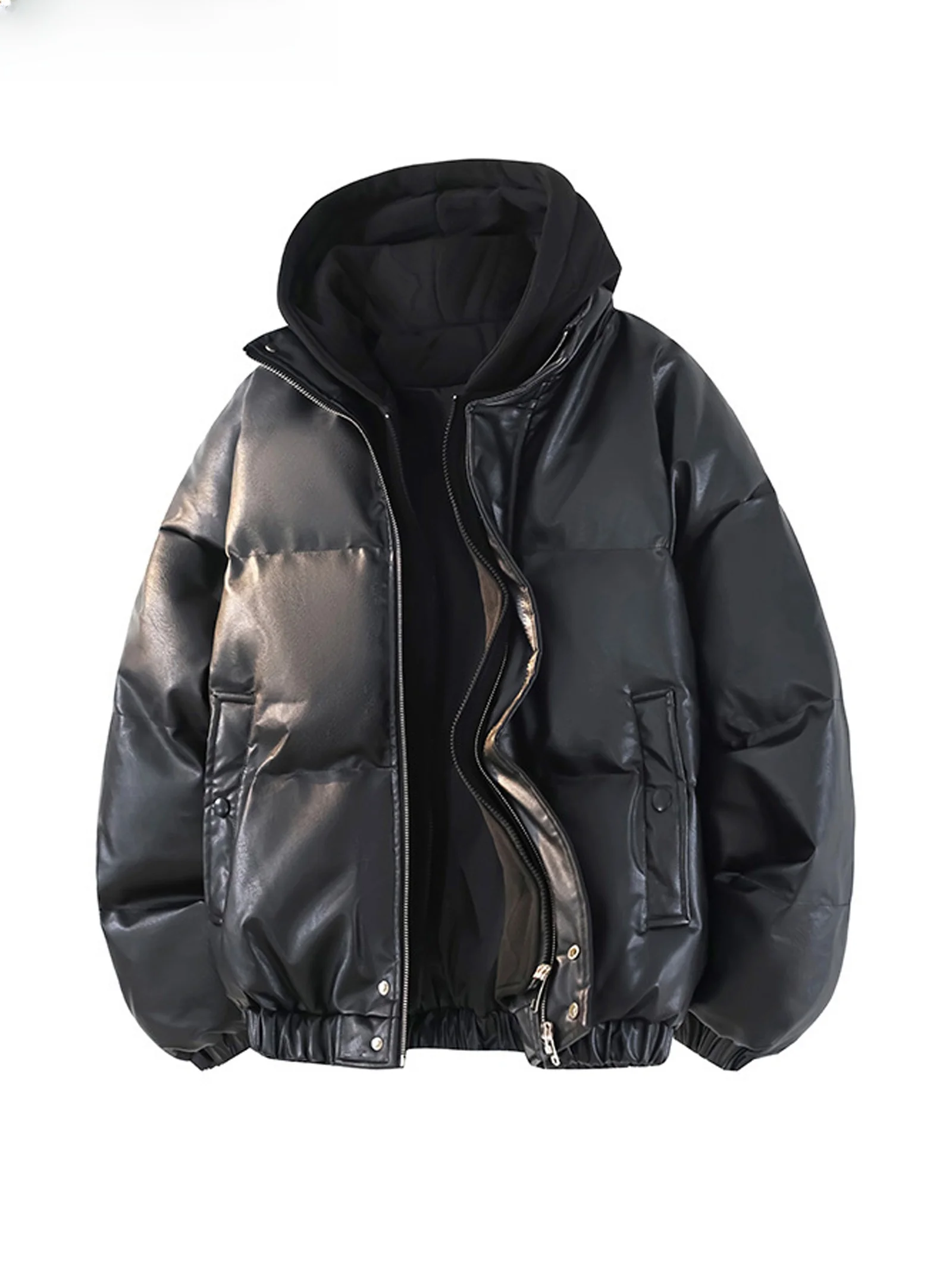 WASSUP ARK American Sle Hooded PU Leather Cotton Jaet Men's Autumn Winter Thiened Fake Two-Piece Cotton Vest with Hat
WASSUP ARK American Sle Hooded PU Leather Cotton Jaet Men's Autumn Winter Thiened Fake Two-Piece Cotton Vest with Hat