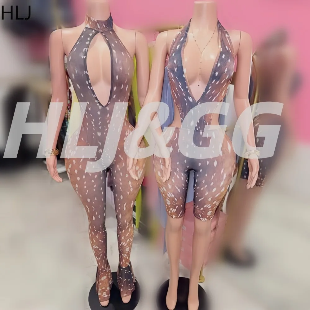HLJ Summer New Sexy Deer Print Jumpsuits for Woman Halter Lace Up Sleeveless Backless Bodycon Rompers Female Streetwear Overalls
HLJ Summer New Sexy Deer Print Jumpsuits for Woman Halter Lace Up Sleeveless Backless Bodycon Rompers Female Streetwear Overalls