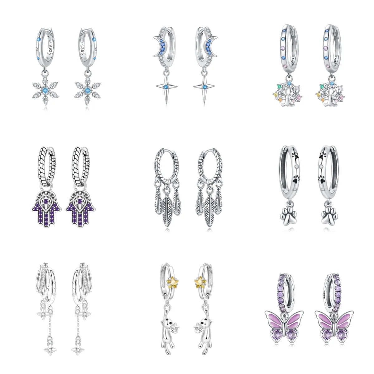 925 sterling silver low-allergenic purple butterfly earrings, designed with shiny pendant earrings, elegant and exquisite style,
925 sterling silver low-allergenic purple butterfly earrings, designed with shiny pendant earrings, elegant and exquisite style,