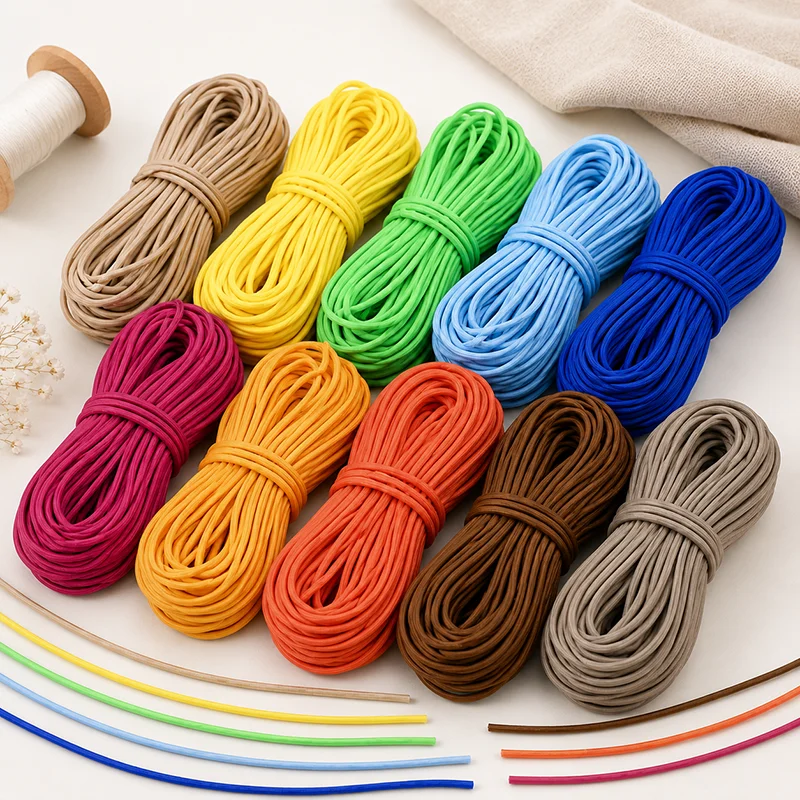 20/50Meters 3mm Colorful Round Elastic Rope for Garment Drawstring Cord Hoodie Hairband Mask Sewing Trim Material Roll Supplies
20/50Meters 3mm Colorful Round Elastic Rope for Garment Drawstring Cord Hoodie Hairband Mask Sewing Trim Material Roll Supplies