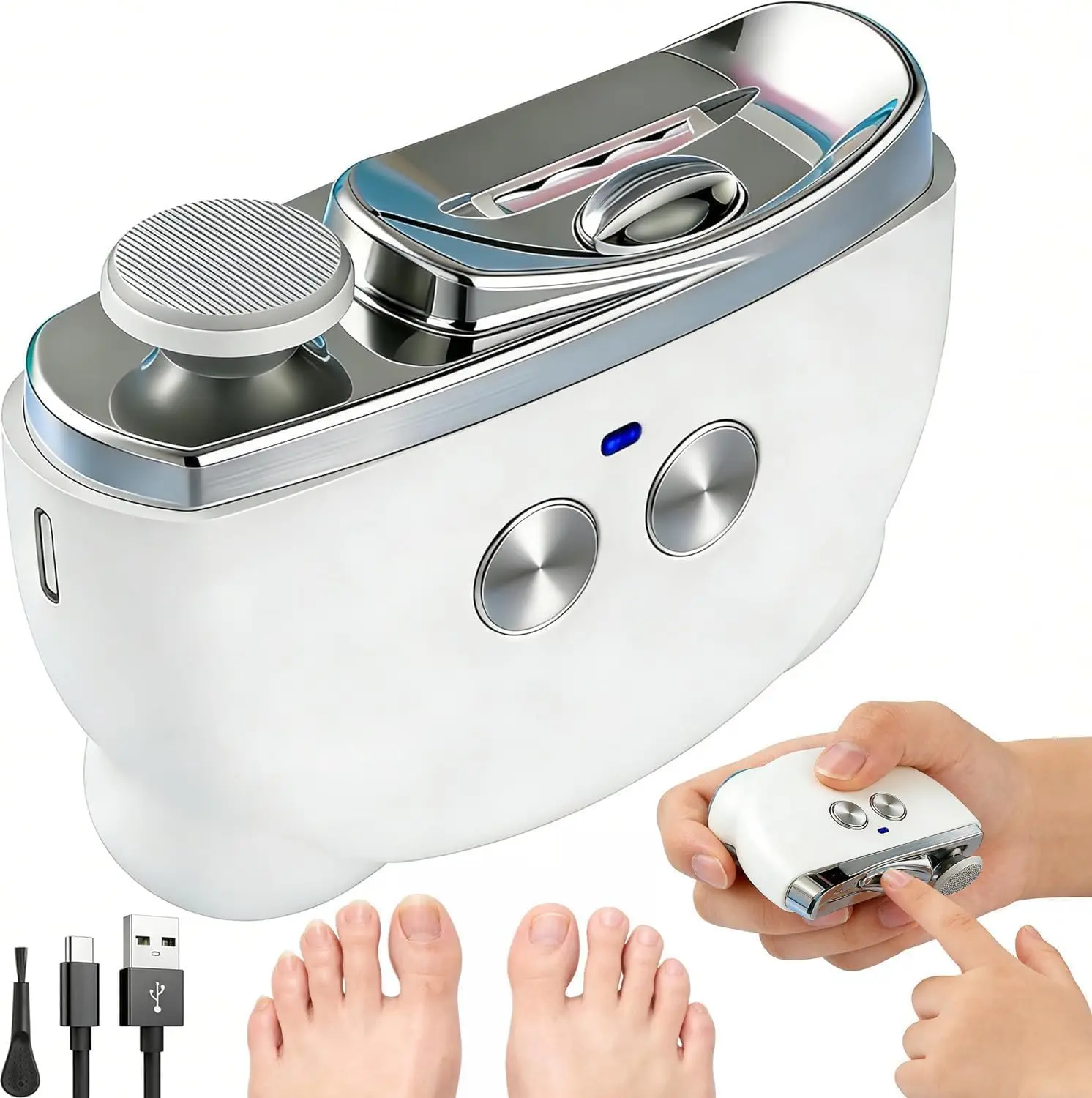 Auto Electric Nail Clipper for Seniors, LED & 3 Speeds, Safe Painless Cutter for All Ages (White)
Auto Electric Nail Clipper for Seniors, LED & 3 Speeds, Safe Painless Cutter for All Ages (White)