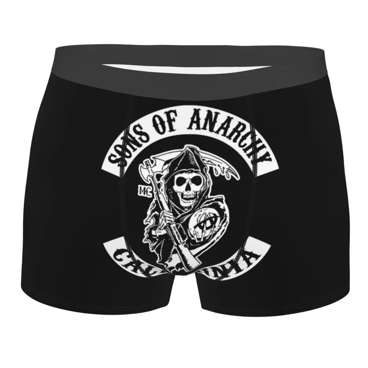 Шорты-боксеры Sons Of Anarchy SOA на заказ для Homme, нижнее белье из сериала с 3D принтом, трусы, эластичные трусы
Шорты-боксеры Sons Of Anarchy SOA на заказ для Homme, нижнее белье из сериала с 3D принтом, трусы, эластичные трусы
