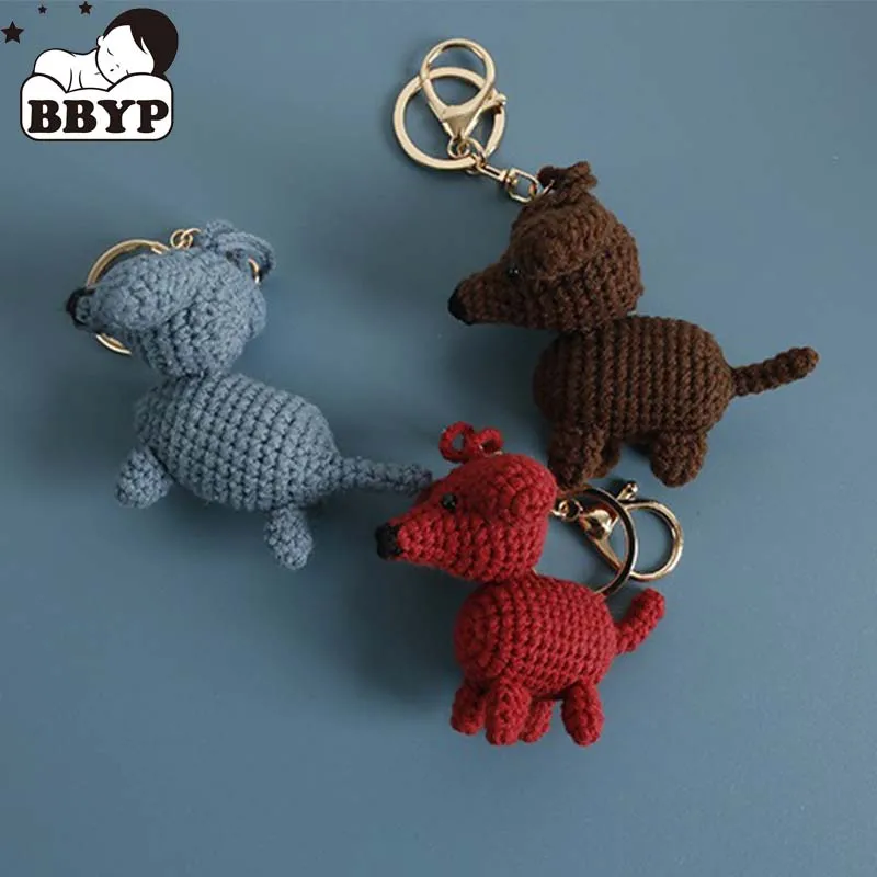 Handmade Crochet Cartoon Key Chain Dachshund Knitted Cartoon Anime Doll Key Ring Pendant Schoolbag Keychain
Handmade Crochet Cartoon Key Chain Dachshund Knitted Cartoon Anime Doll Key Ring Pendant Schoolbag Keychain