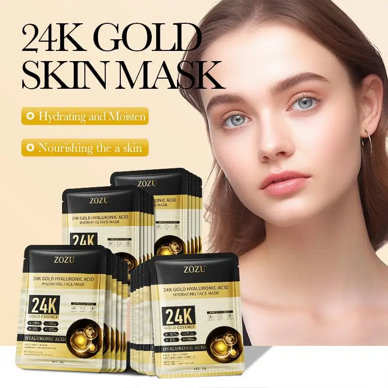 Маска для лица ZOZU 24k Gold с гиалуроновой кислотой, увлажняющая и отбеливающая, для женщин, корейская косметика.
Маска для лица ZOZU 24k Gold с гиалуроновой кислотой, увлажняющая и отбеливающая, для женщин, корейская косметика.