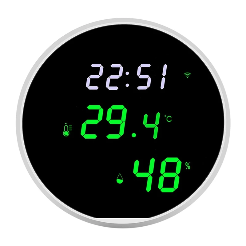 LED Screen App Control Indoor Temperature Alarm Sensor With Clock Function For Home White
LED Screen App Control Indoor Temperature Alarm Sensor With Clock Function For Home White
