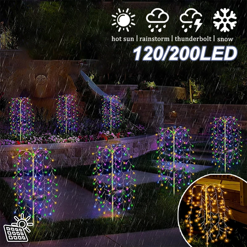 120/200LED Outdoor Solar Fireworks Lighting Decor Led Light Fairy Lights Lawn Lamp Waterproof String Lights for Courtyards 
120/200LED Outdoor Solar Fireworks Lighting Decor Led Light Fairy Lights Lawn Lamp Waterproof String Lights for Courtyards