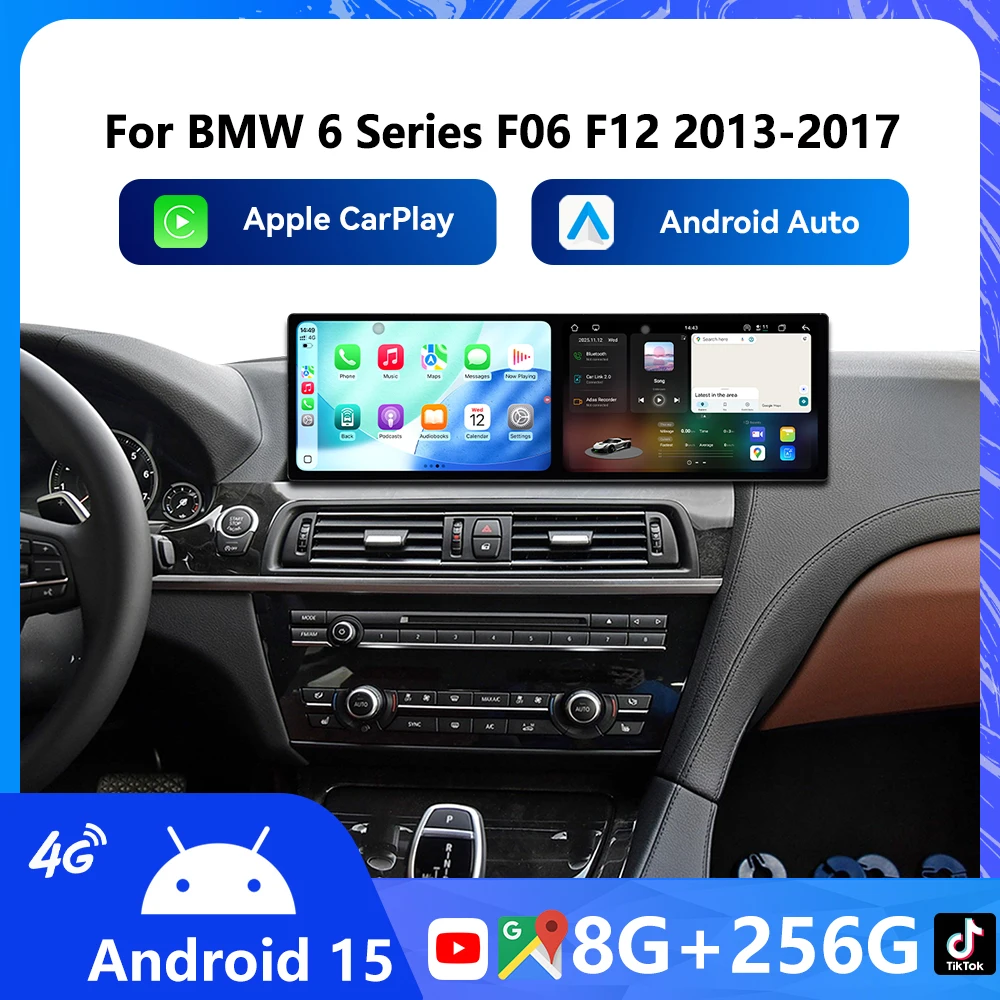 Для BMW 6 серии F06 F12 2013-2017 Автомобильный Android-радио Беспроводной мультимедийный плеер Carplay 9,1 ''+9,1'' Сенсорный экран Стерео WIFI 4G
Для BMW 6 серии F06 F12 2013-2017 Автомобильный Android-радио Беспроводной мультимедийный плеер Carplay 9,1 ''+9,1'' Сенсорный экран Стерео WIFI 4G